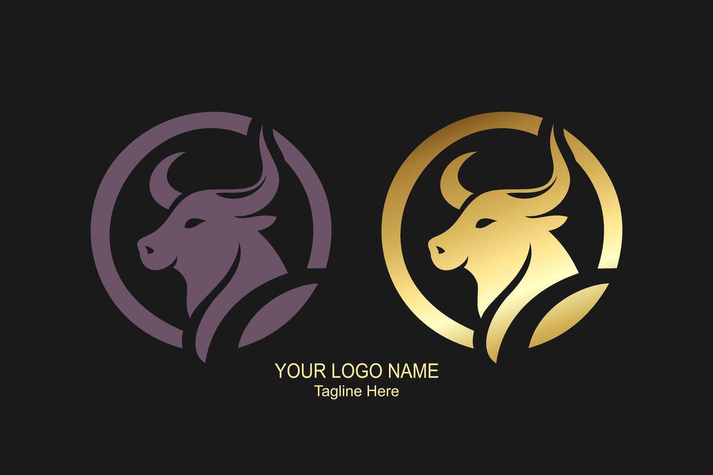 bull logo in silhouette style vector