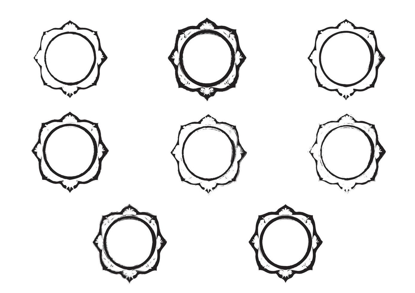 Set of Elegant Black and White Floral Ornament Vintage and Ornate Design Projects vector