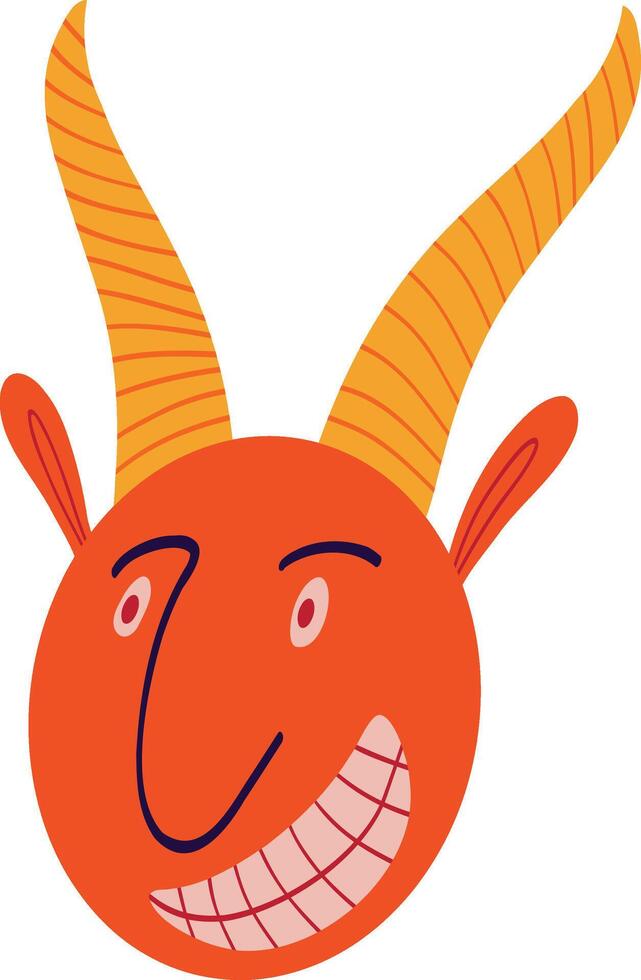 cute orange devil vector