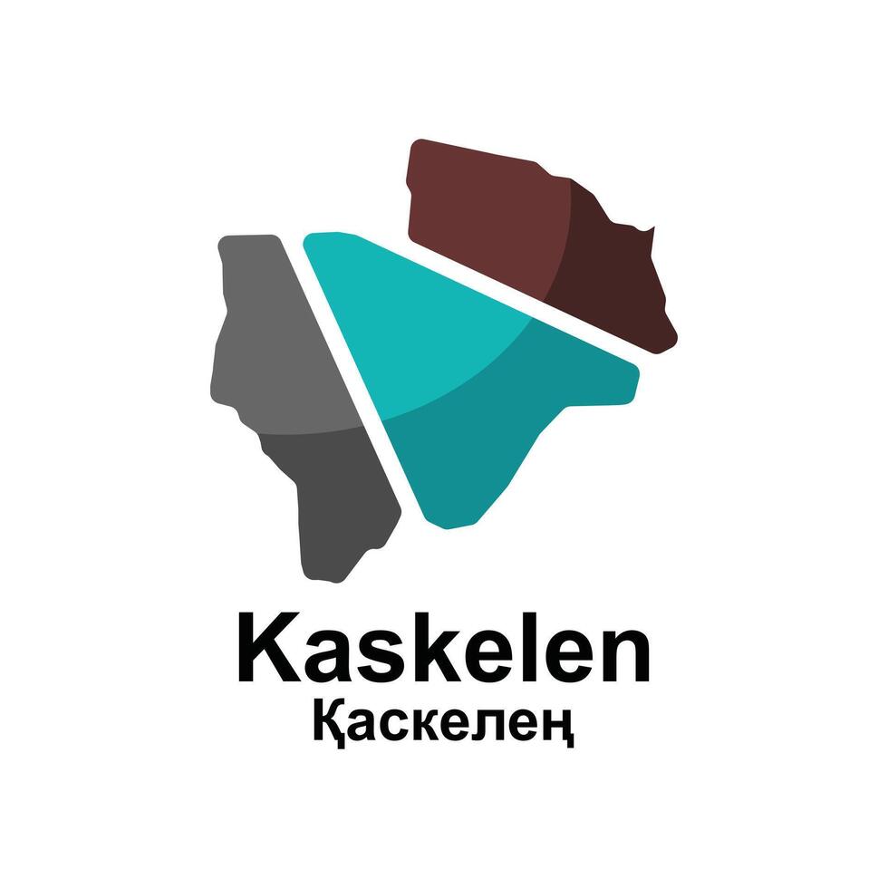 Map of Kaskelen City. map of the Kazakhstan Country. illustration design template vector
