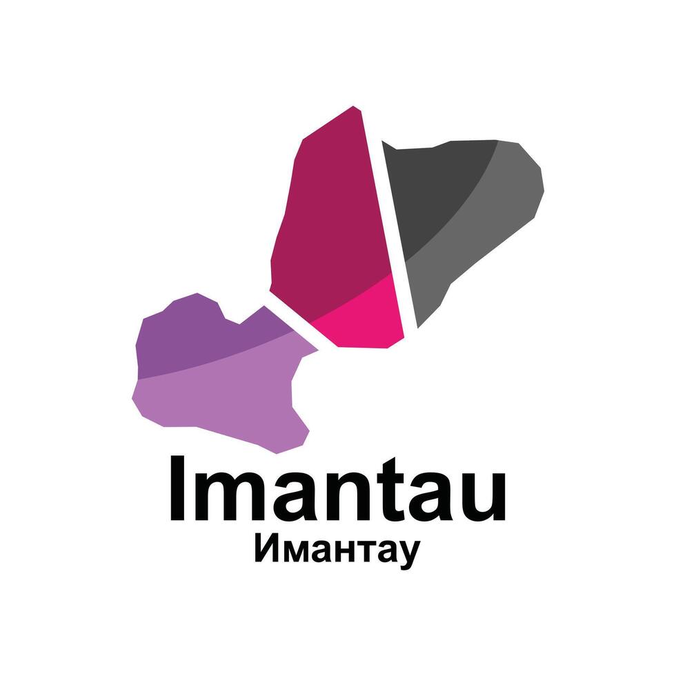 Imantau City Map Illustration Design, World Map International template colorful graphic design template vector