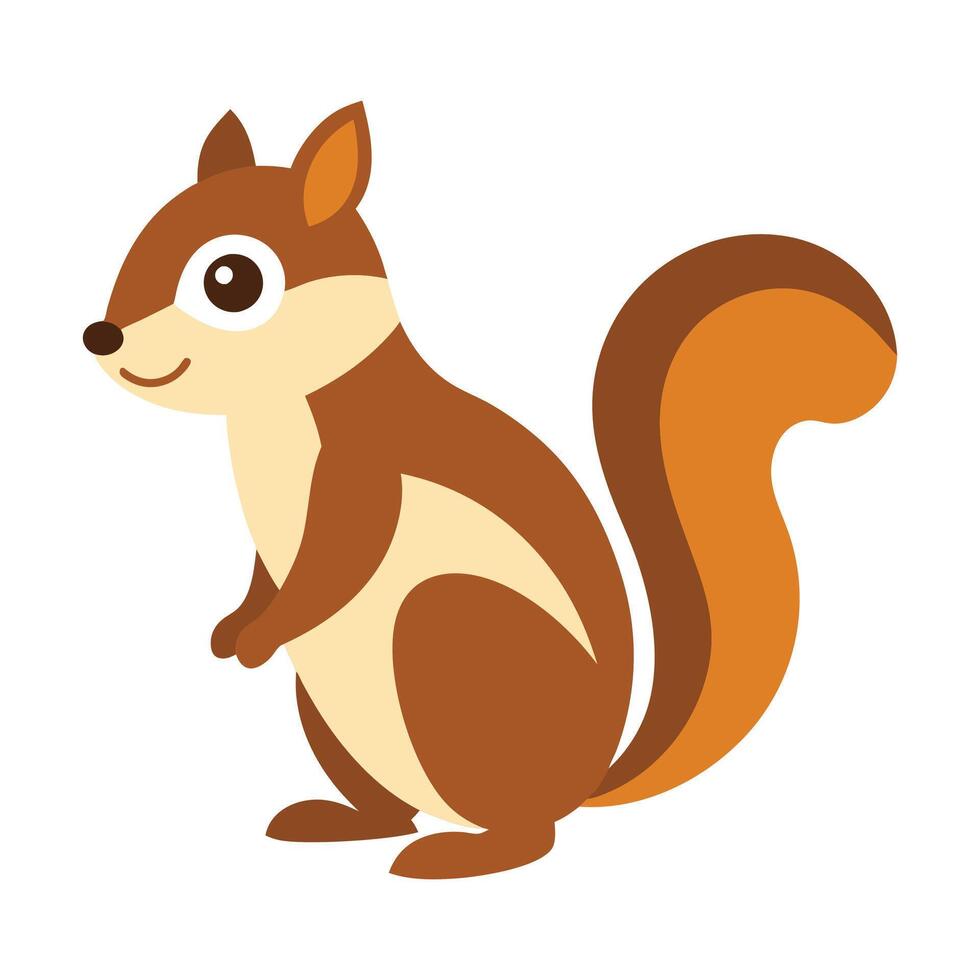 Baby Squirrel Animal flat illustration on white background. vector