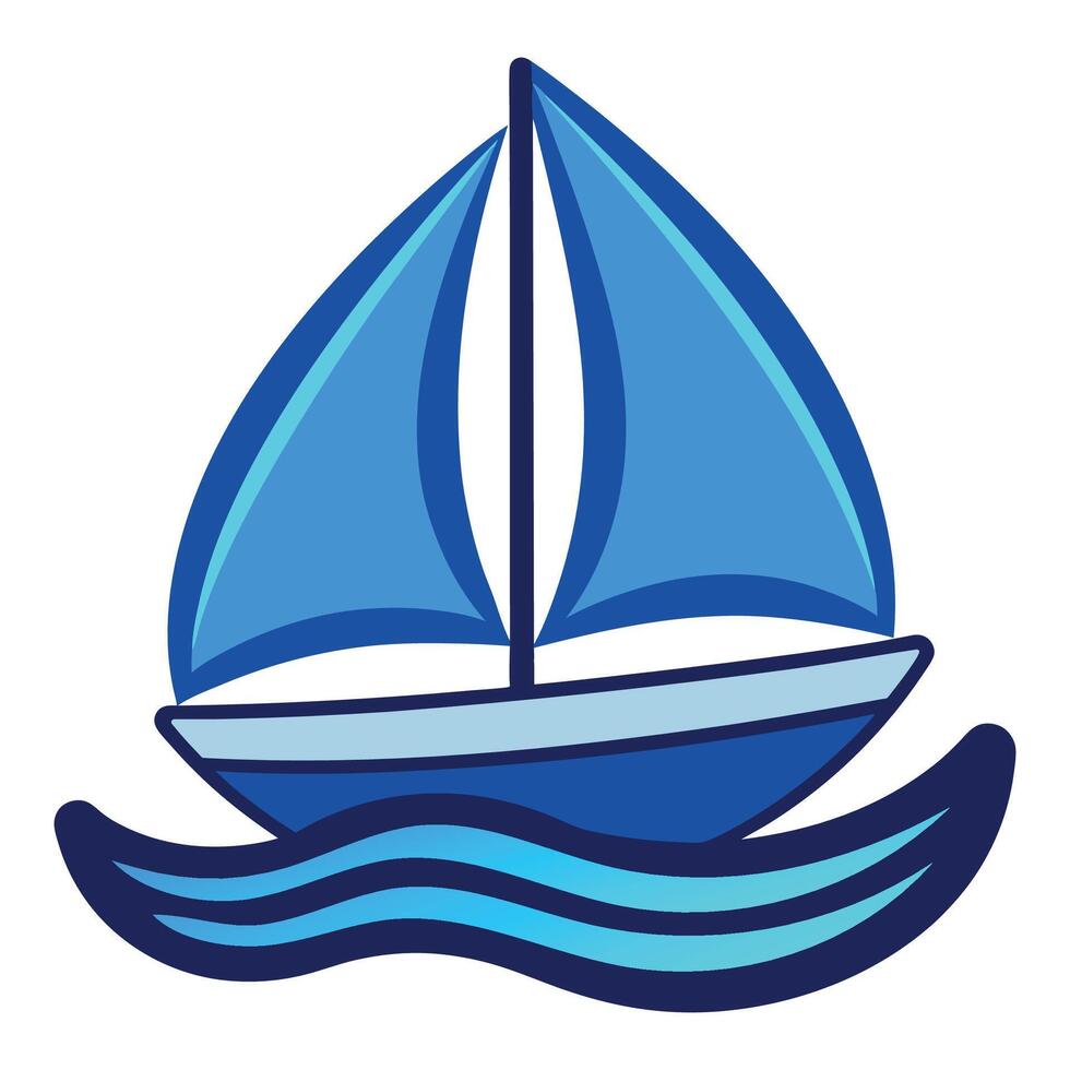 a minimalist Boat Logo art illustration with a simple Historic Sailing Boat icon logo vector