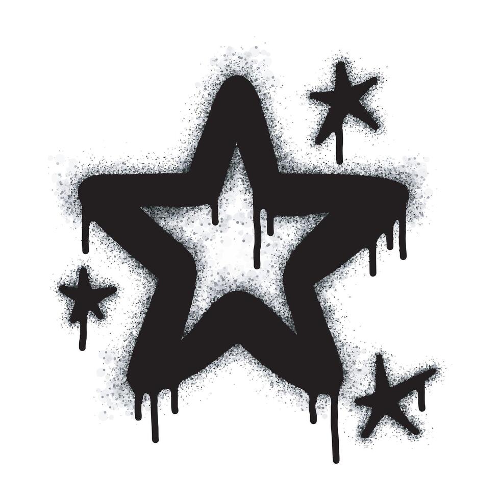 Spray Painted Graffiti star icon isolated on white background. vector
