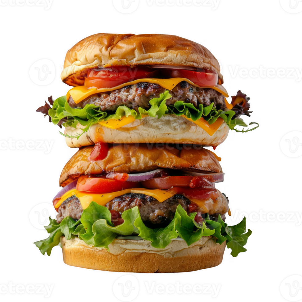 stack of burgers transparent background png