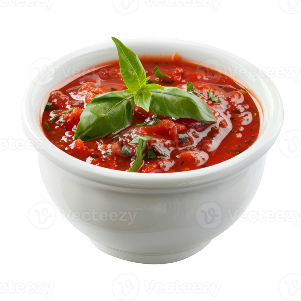 Marinara sauce in a white bowl transparent background png