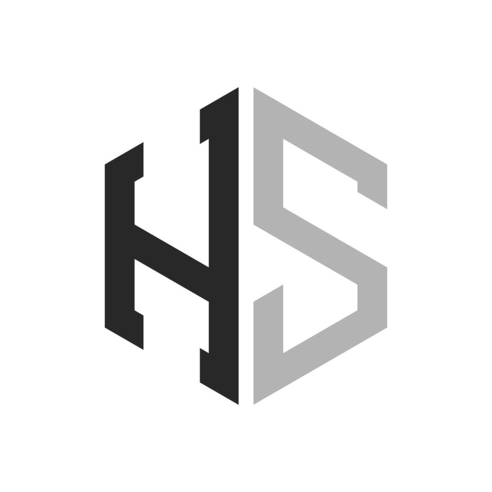 Modern Unique Hexagon Letter HS Logo Design Template. Elegant initial HS Letter Logo Concept vector