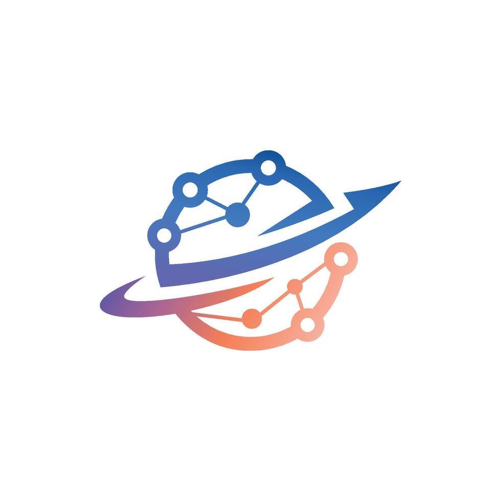 Global Network Icon Logo Design Element. Digital Network Connecting Icon Logo vector