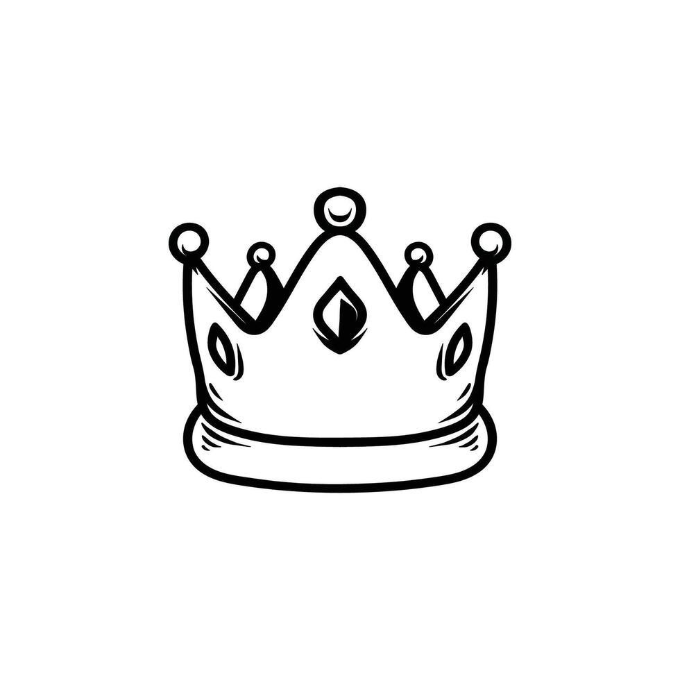 king crown line art style sketch classic vintage design illustration vector