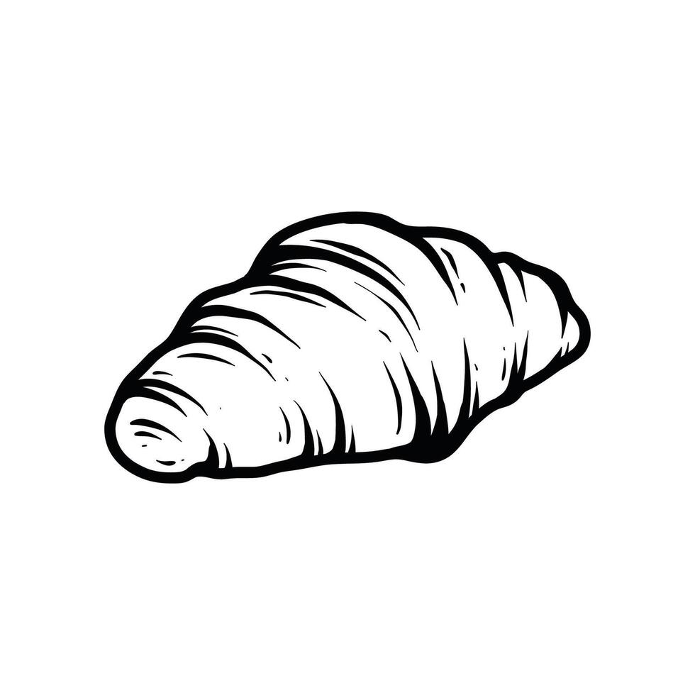 croissant line art style sketch classic vintage design illustration vector