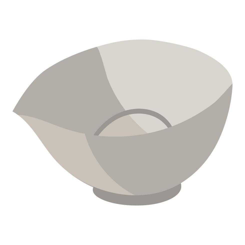 A simple and clear white plastic bowl with a flat bottom. It is deep enough for mixing, and the low sides make it easier to access and clean vector