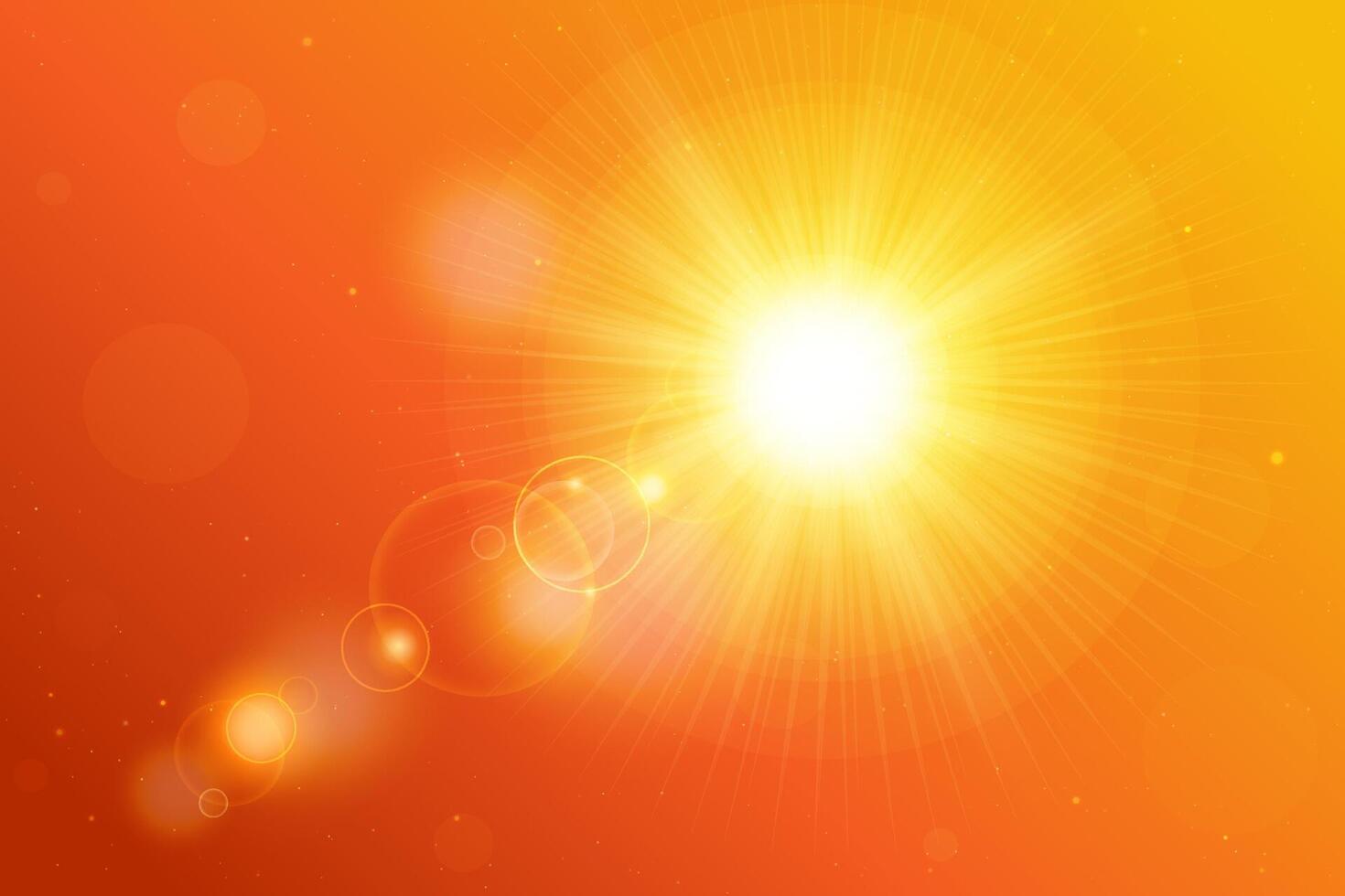 Abstract orange sun background. Summer heat warning background vector