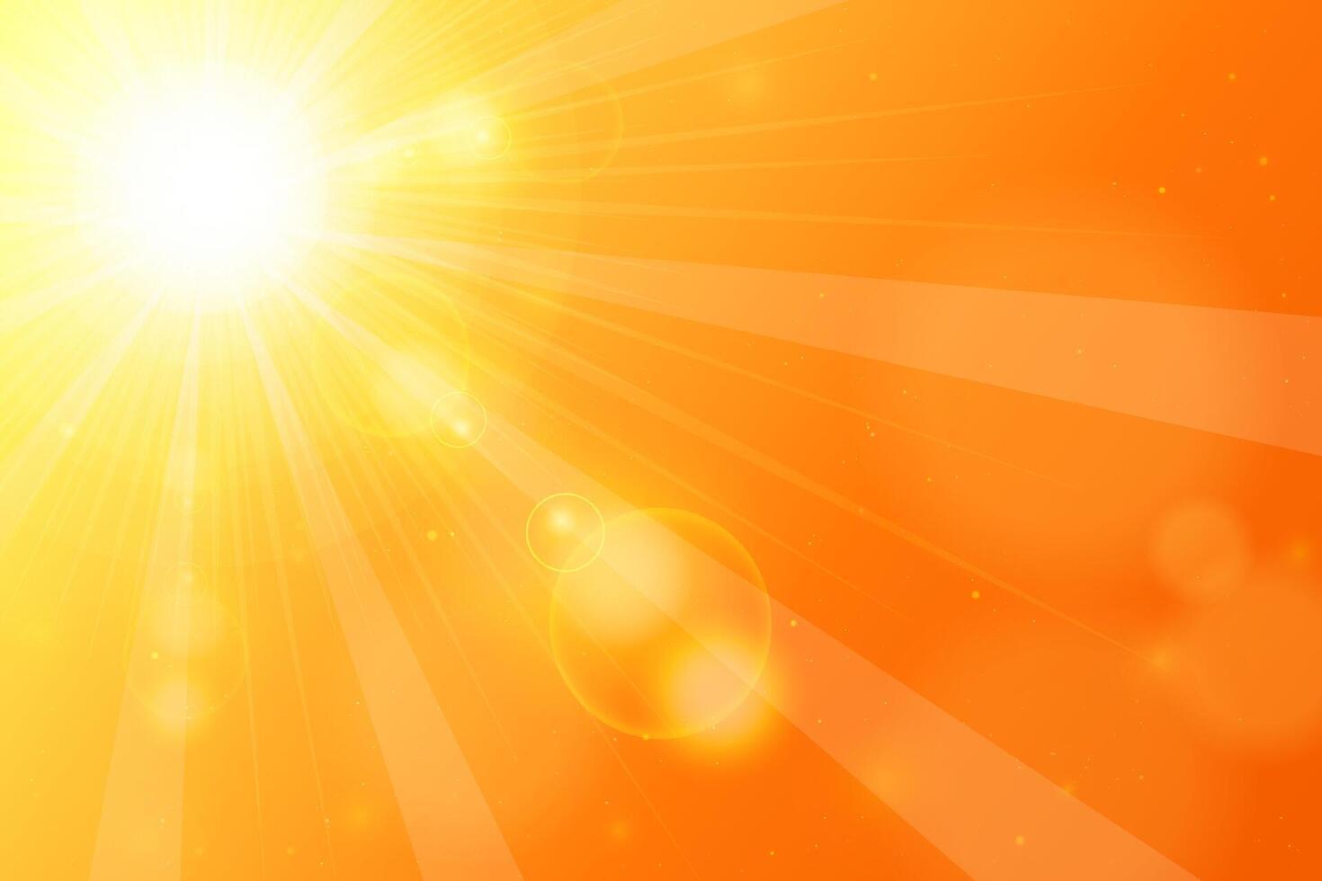 Abstract orange sun background. Summer heat warning background vector