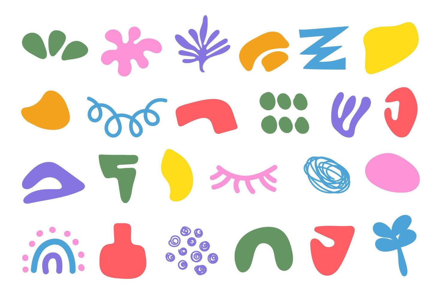 Doodle and organic geometric shapes collection vector