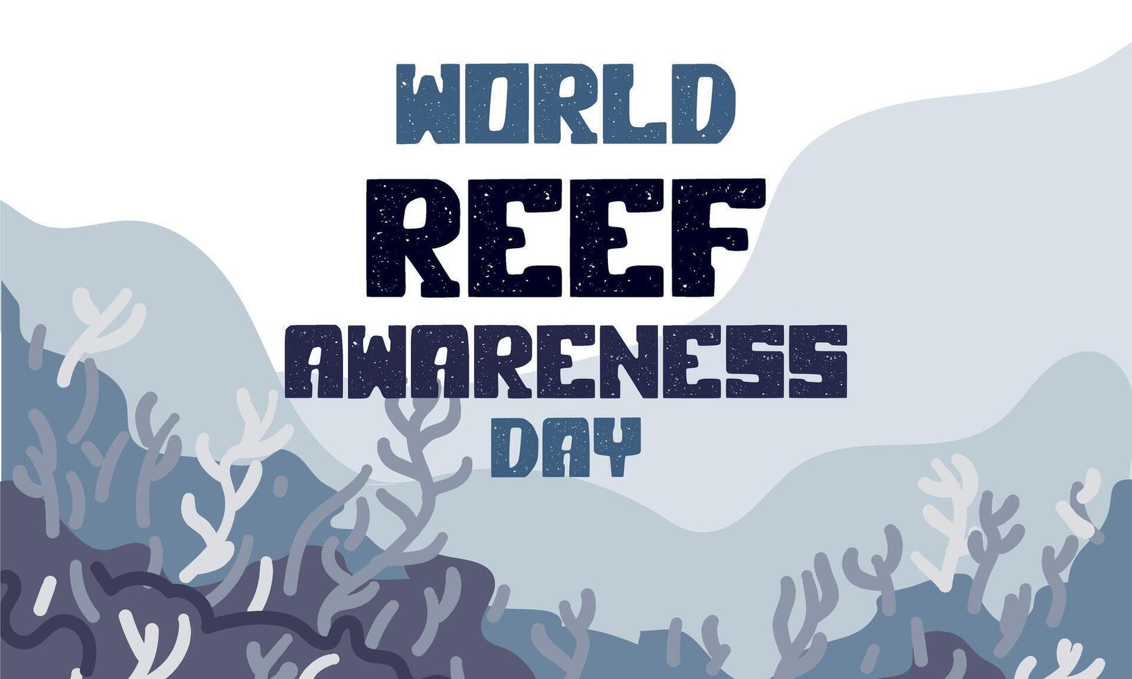 World Reef Awareness Day, June 01, business brochure, flyer, banner design, horizontal template, presentation cover, modern edition poster and flag banner, rectangular layout. inscription in center vector