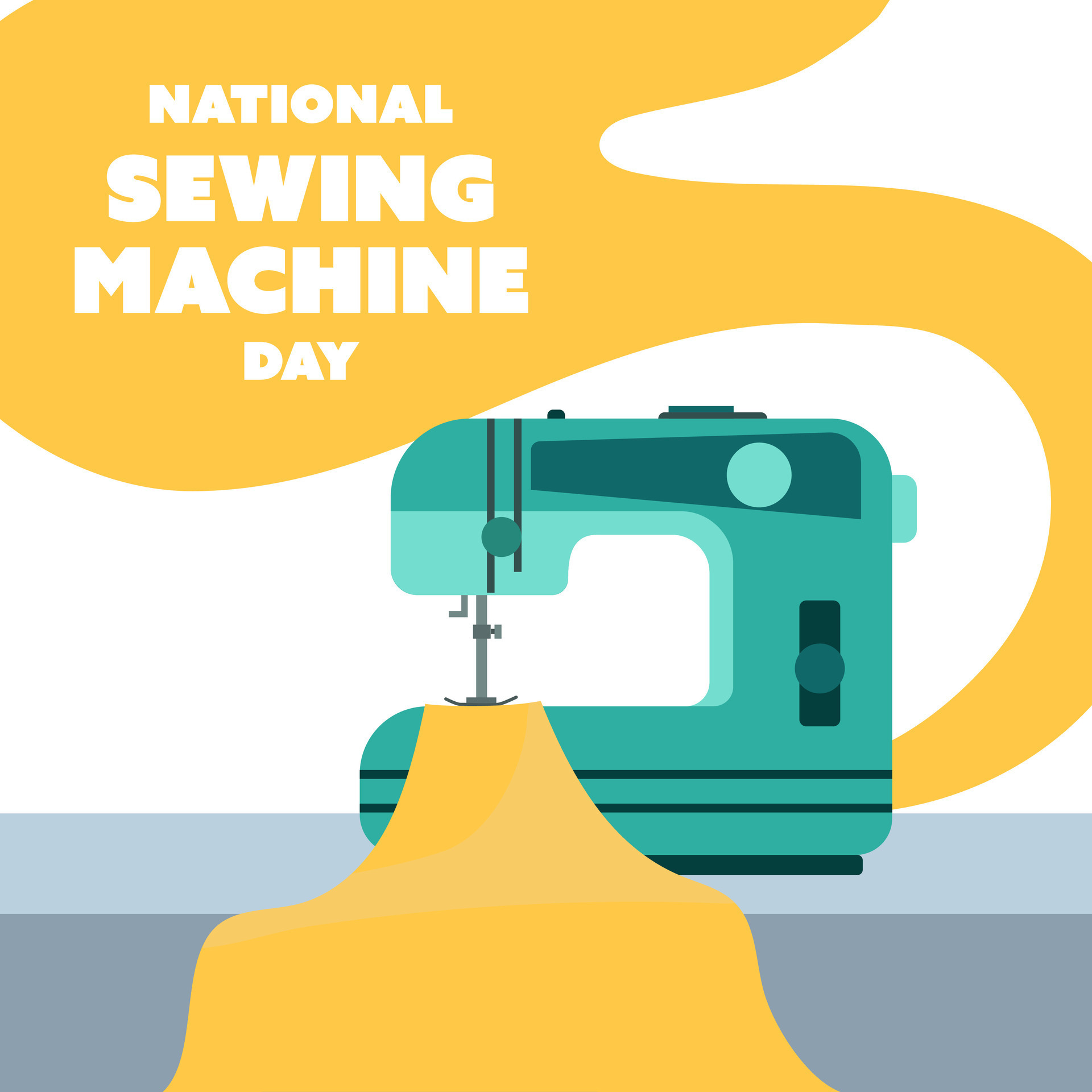 National Sewing Machine Day on June 13, business brochure design, banner flyer, template, cover