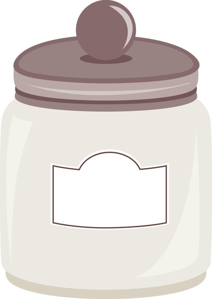 Empty glass food storage jar vector