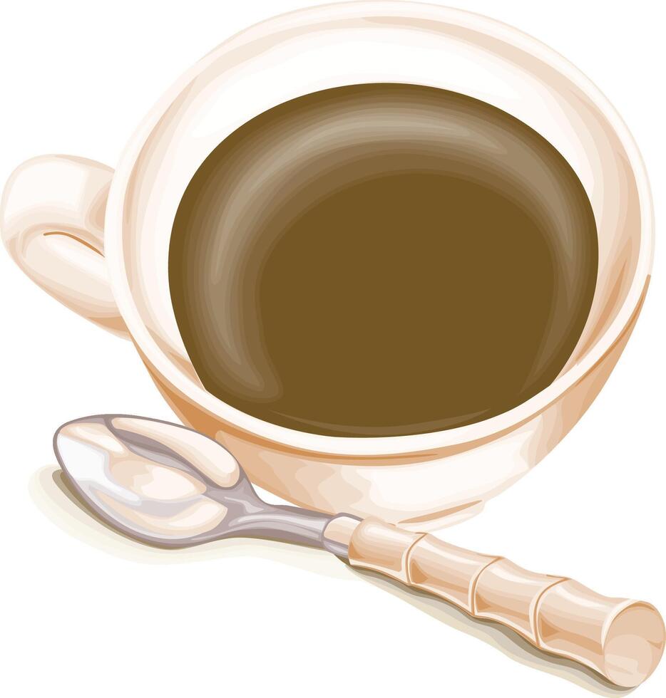 Cup of coffee with a spoon vector