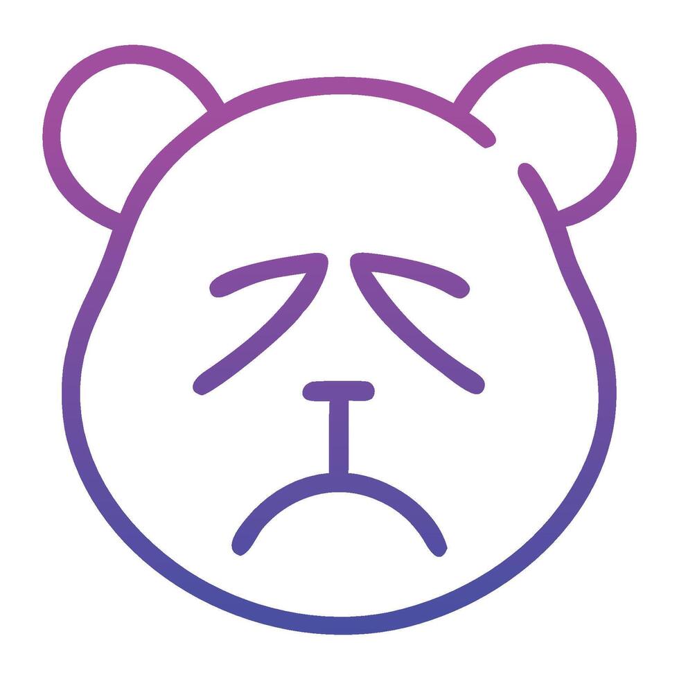 sad surprised panda illustration vector