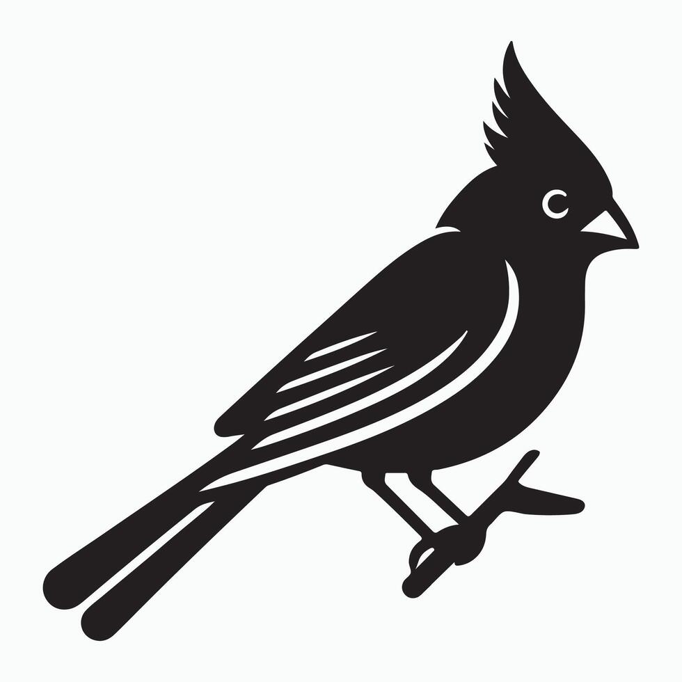cardinal silhouette design vector