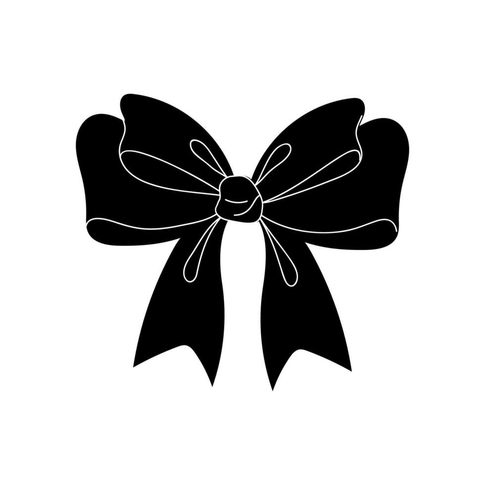 Simple Black And White Bow Illustration vector
