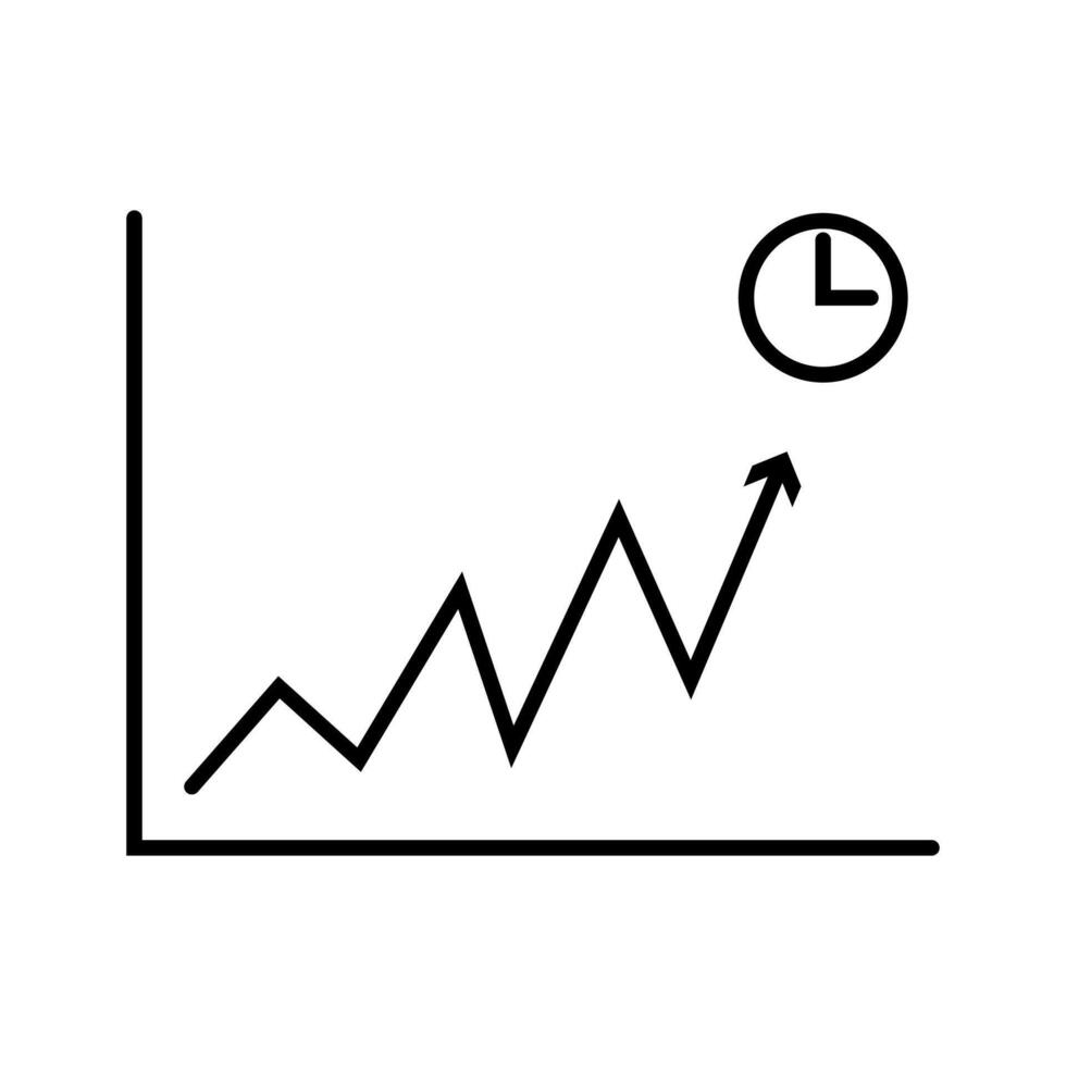 A line graph with an upward trend, indicating growth over time. vector