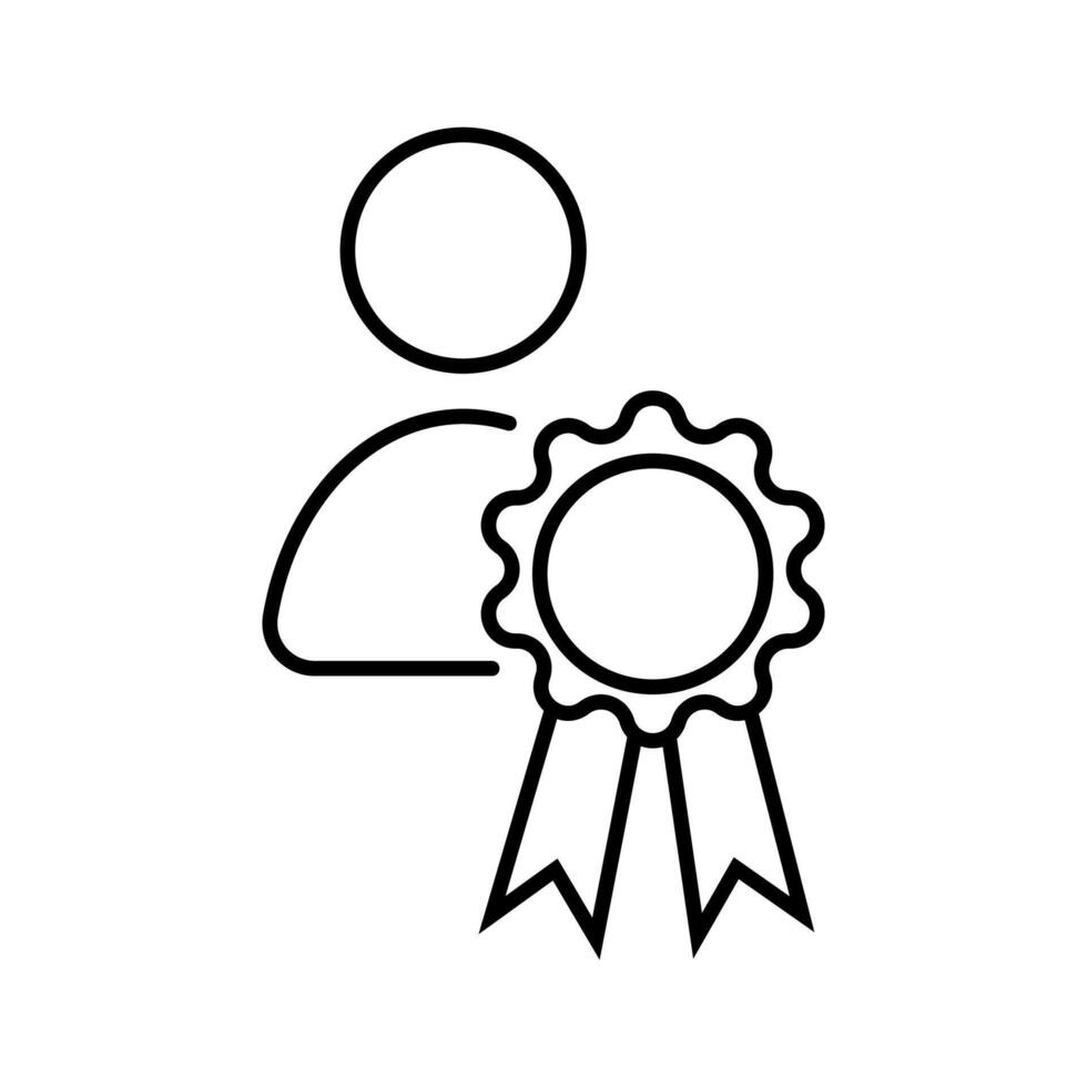 A person is receiving an award in the form of vector
