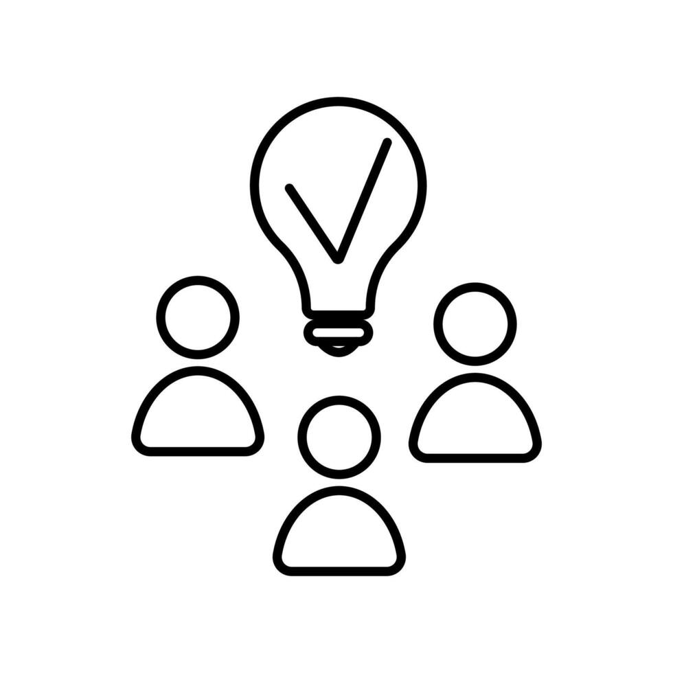 Group Brainstorming With Approved Idea vector