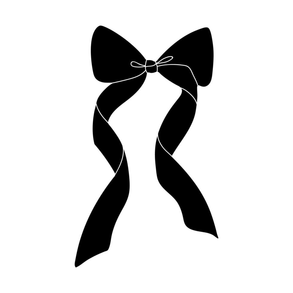 Simple Black And White Bow Illustration vector