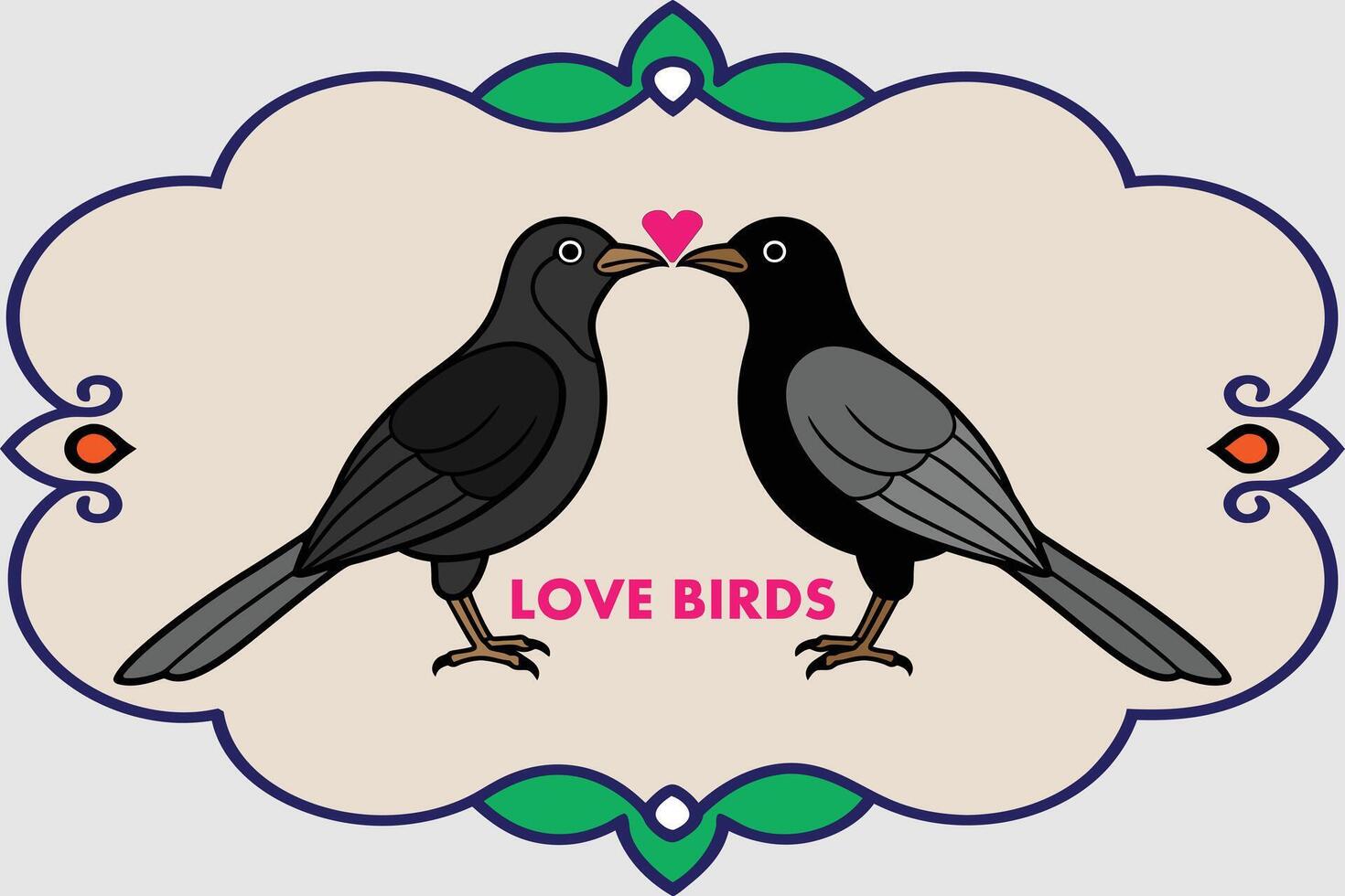 Love Birds Background Design. Birds Poster Design. Greeting Card Of love Birds. editable EPS File. Bird icon. Birds Silhouette. Set of cute birds isolated on white background. vector