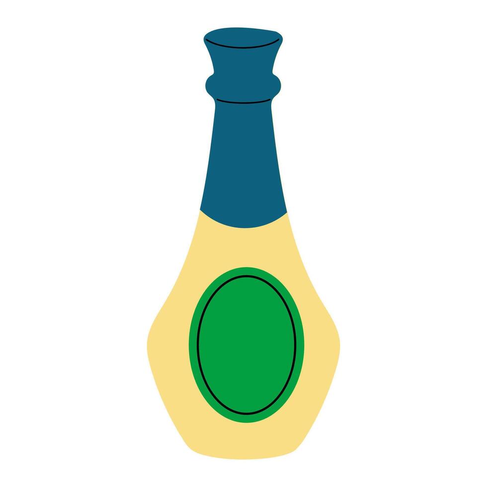 set wedding party Cartoon Illustration of a Yellow Bottle vector
