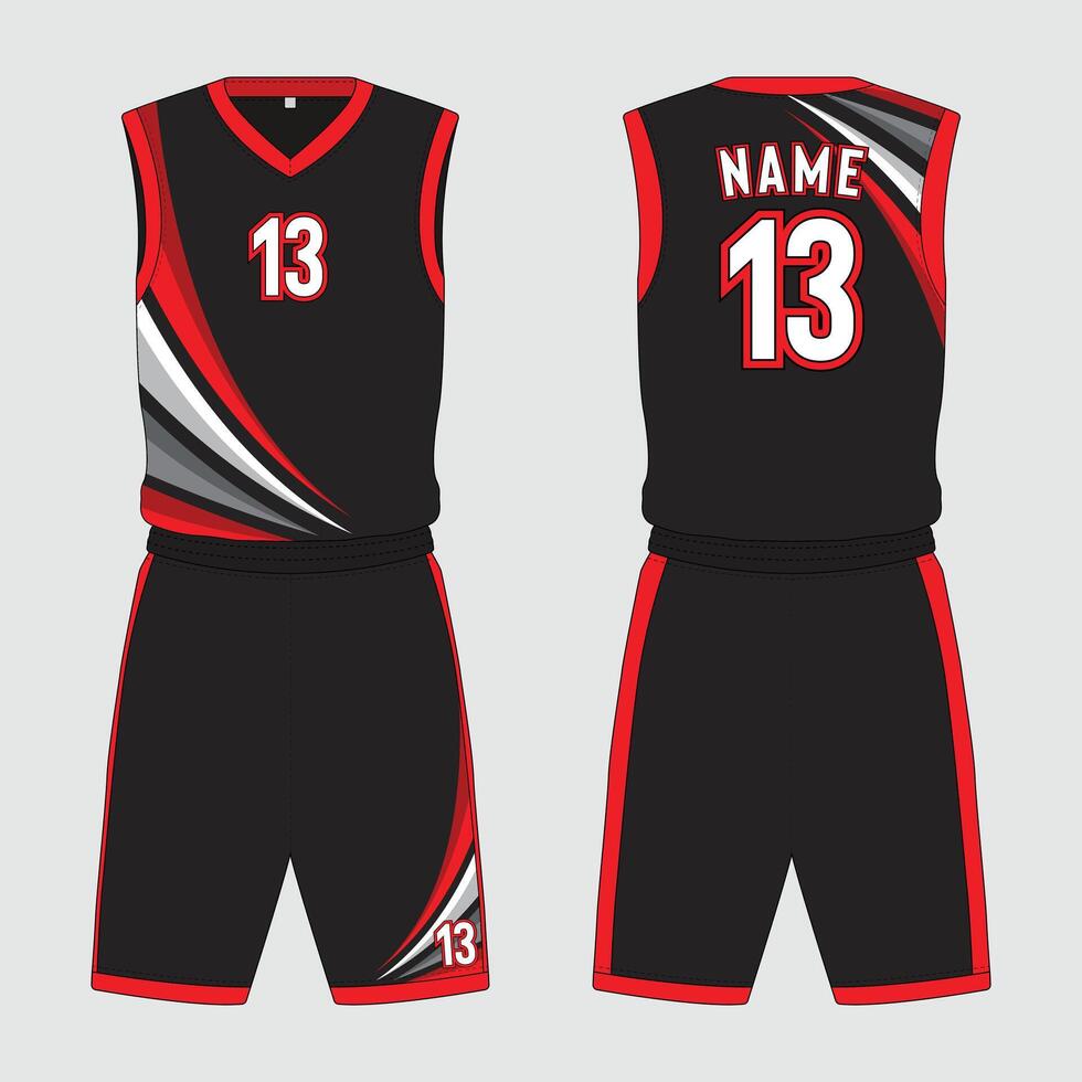 Basketball jersey uniform mockup front and back view vector