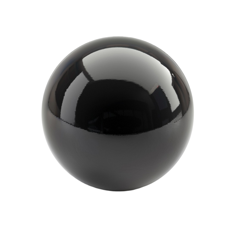 Black sphere on transparent Background Generative-AI png