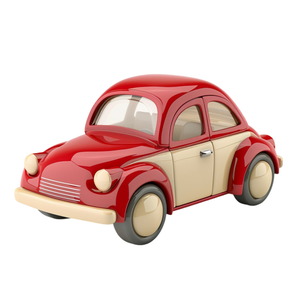 Cute 3d little car on transparent Background Generative-AI png