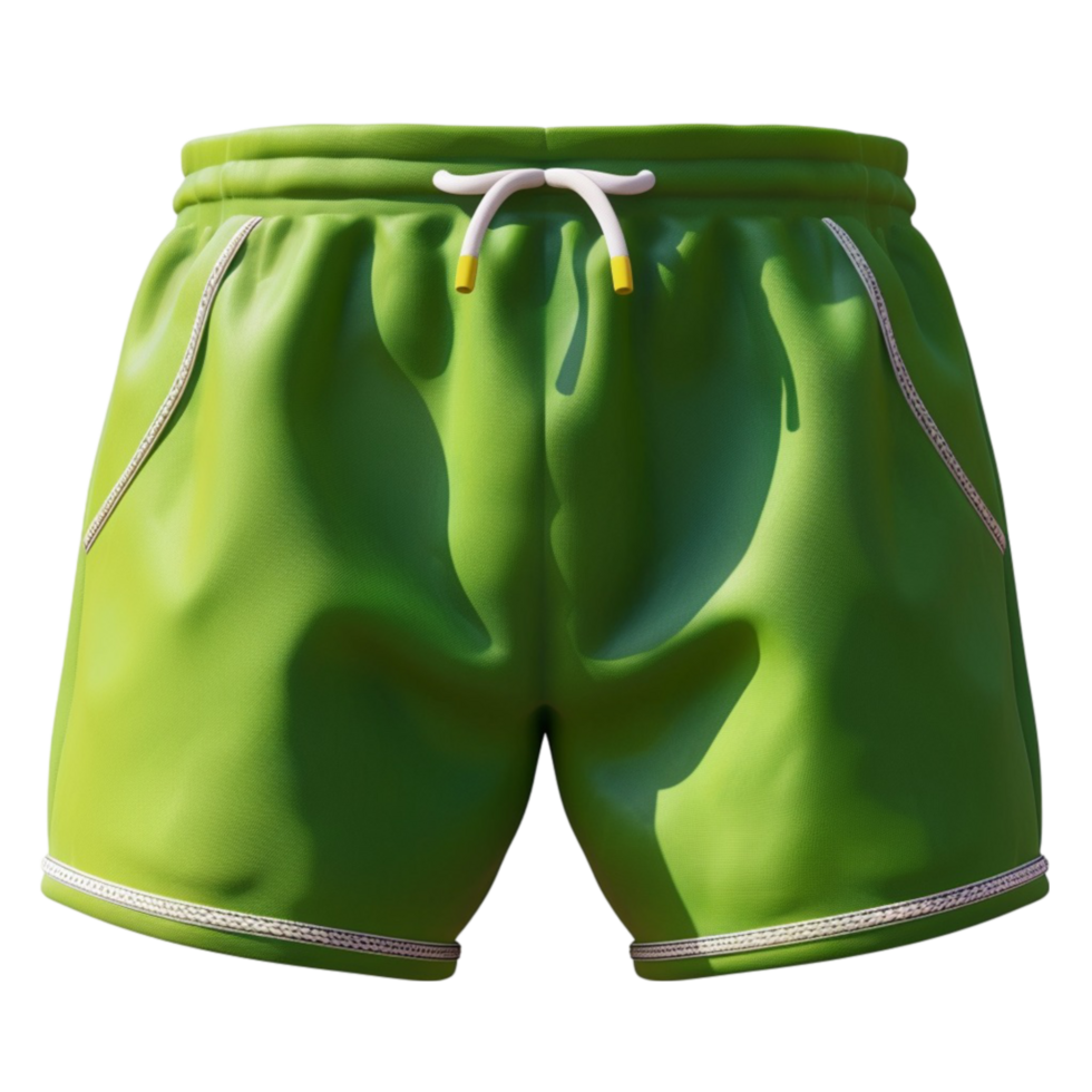 a green shorts with white drawstrings on transparent Background Generative-AI png
