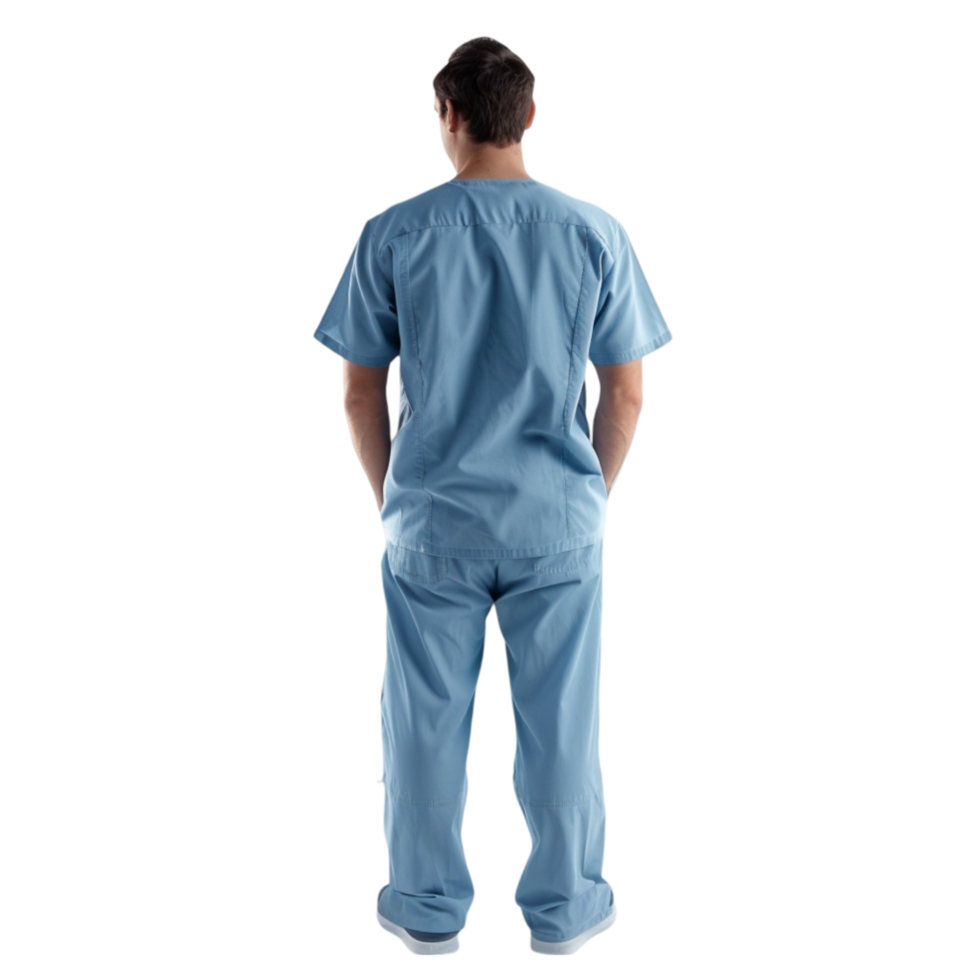 a man in scrub suit standing in front of on transparent Background Generative-AI png
