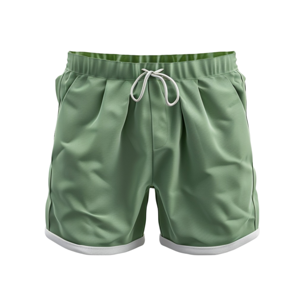 Men Swim Shorts Quick Dry Summer Pocket Elastic Waist Basic Shorts Pant 3XL Swimwear Running Jogging Trunks Beach Board Shorts on transparent Background Generative-AI png