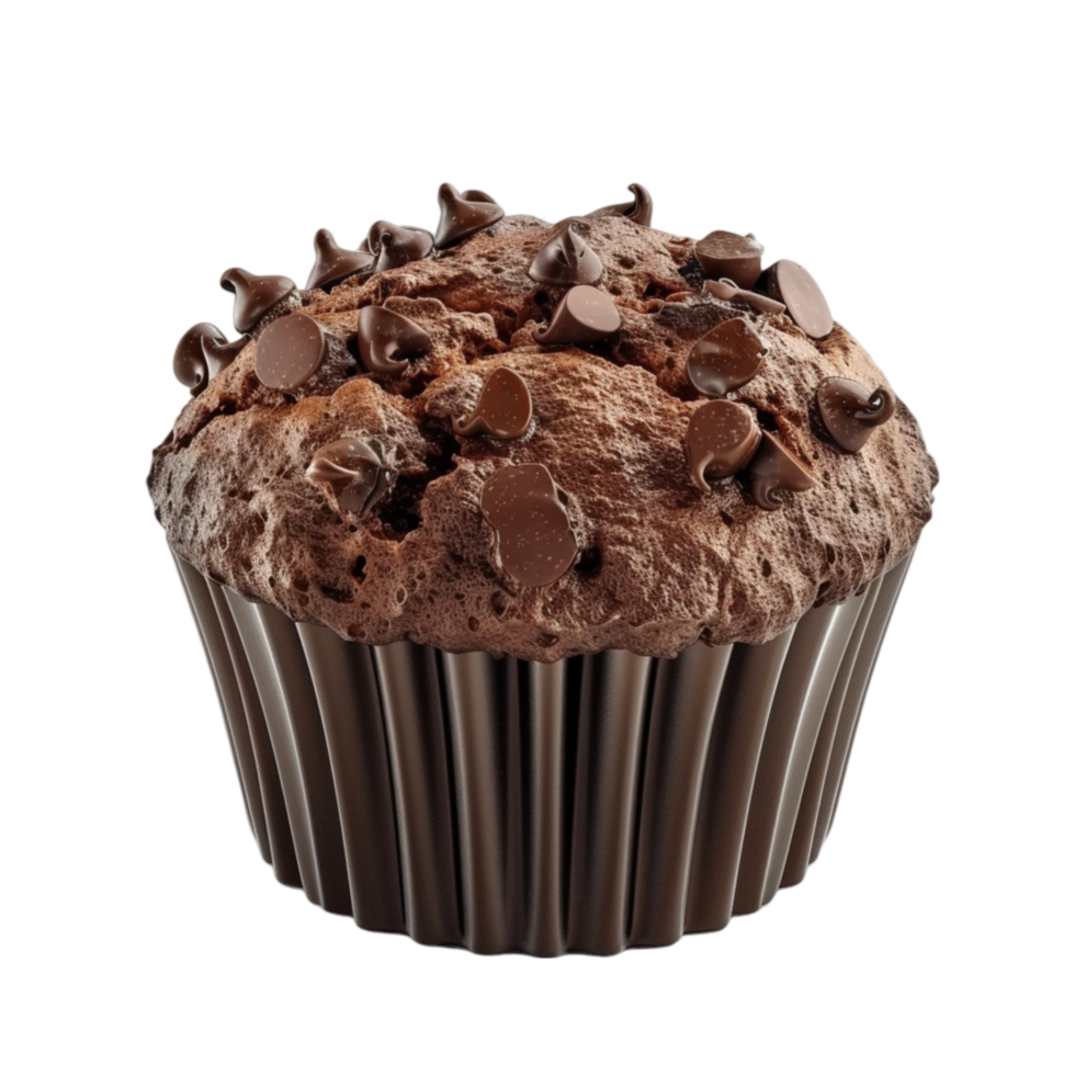 Chocolate muffin isolated on transparent Background Generative-AI png