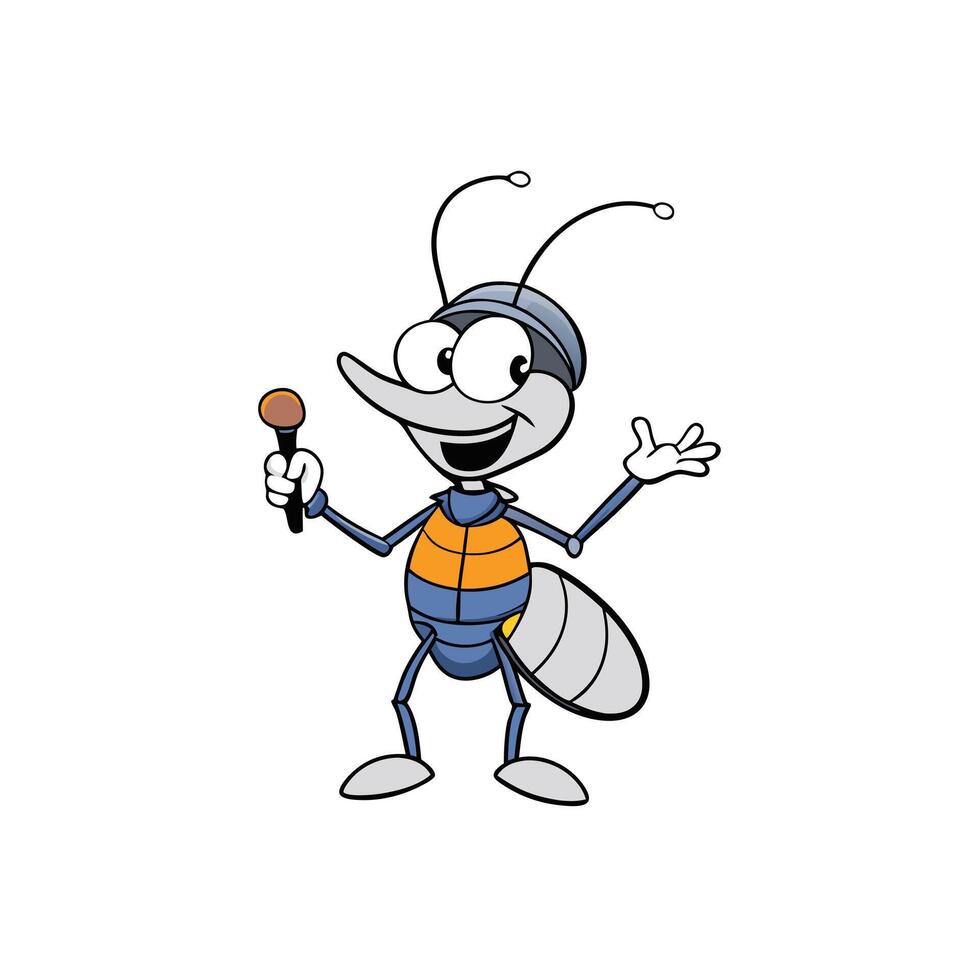 Cute Carpenter Ant Talking on White Background vector