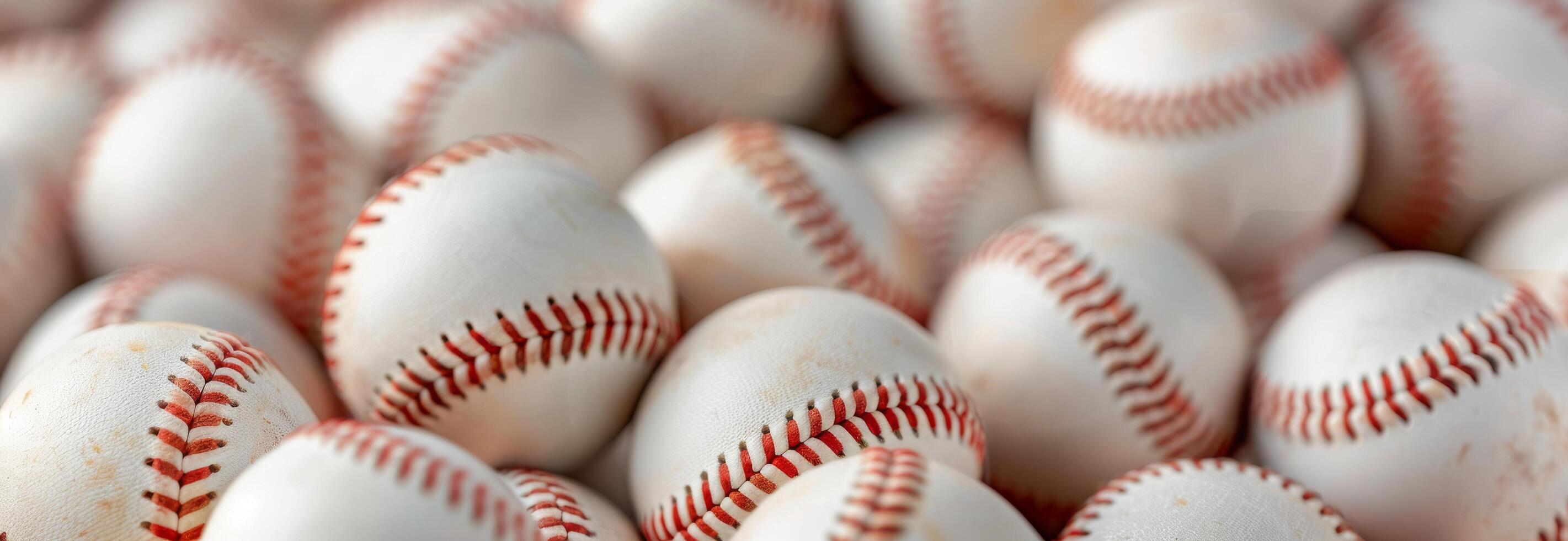 Close Up Of Baseball Balls photo