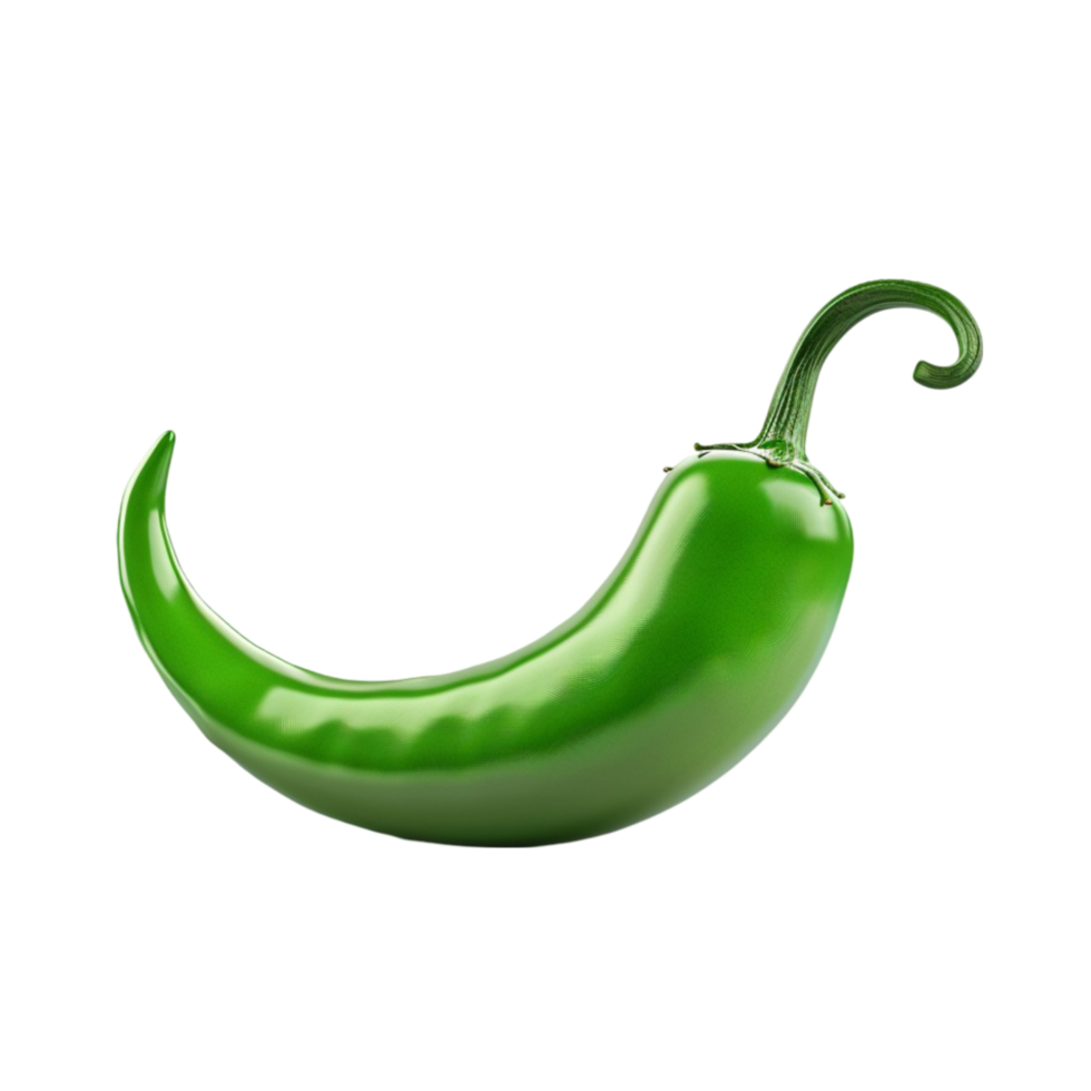 Green Chilli isolated on transparent Background Generative-AI png