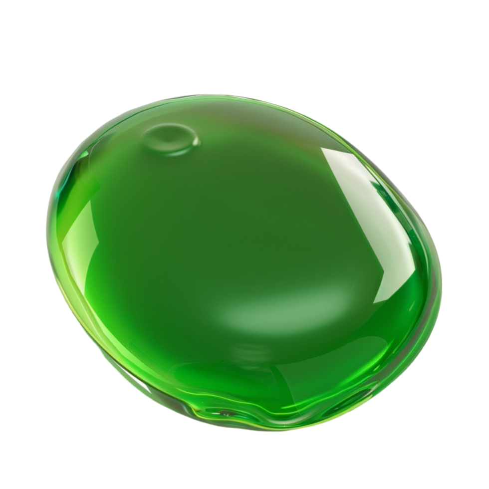 Small green soft gel on transparent Background Generative-AI png