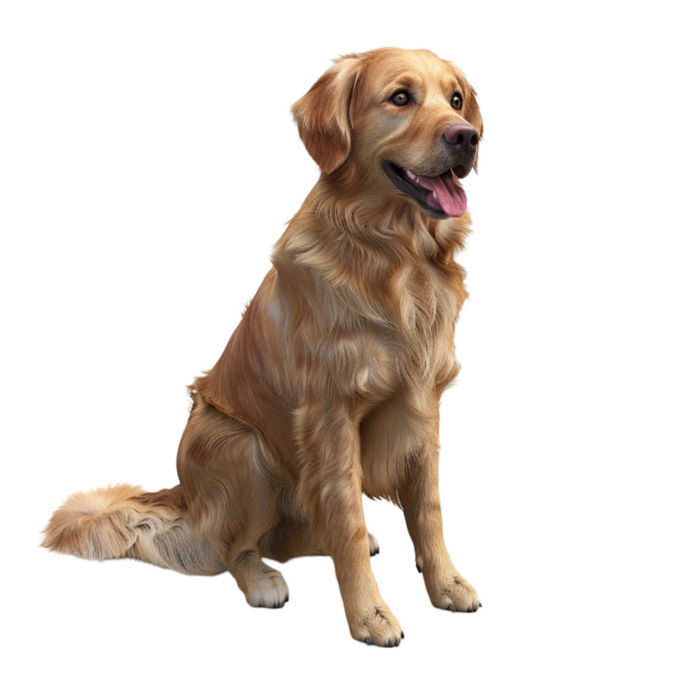 Cute Golden Retriever Puppy on transparent Background Generative-AI png