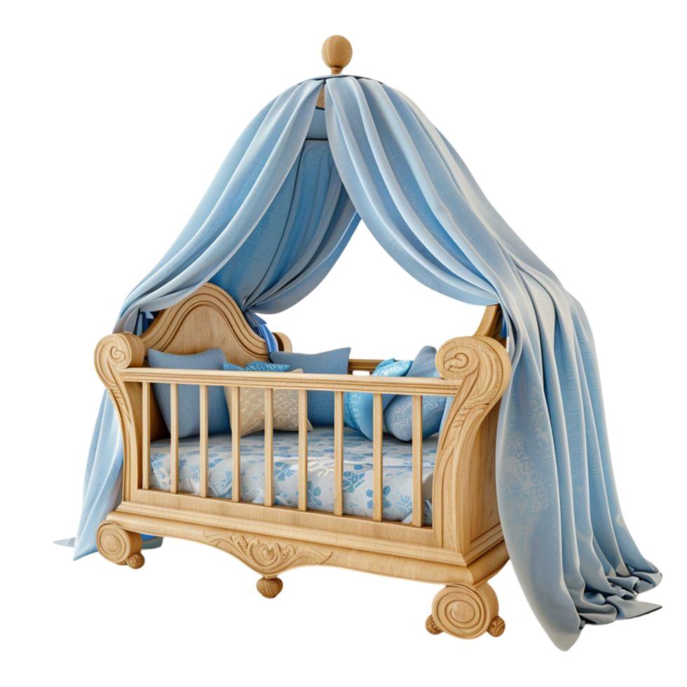 Baby crib on transparent Background Generative-AI png