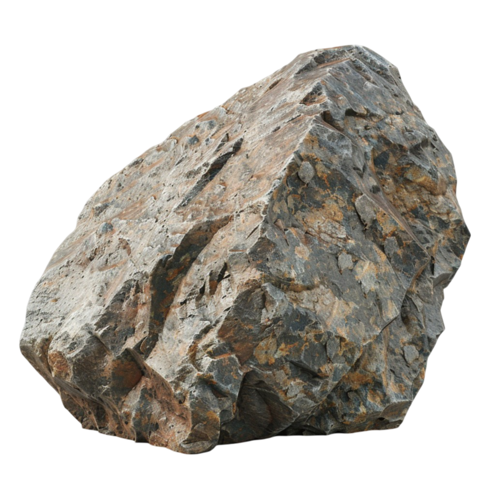 rock on a rocky surface with a dark shadow in the foreground on transparent Background Generative-AI png