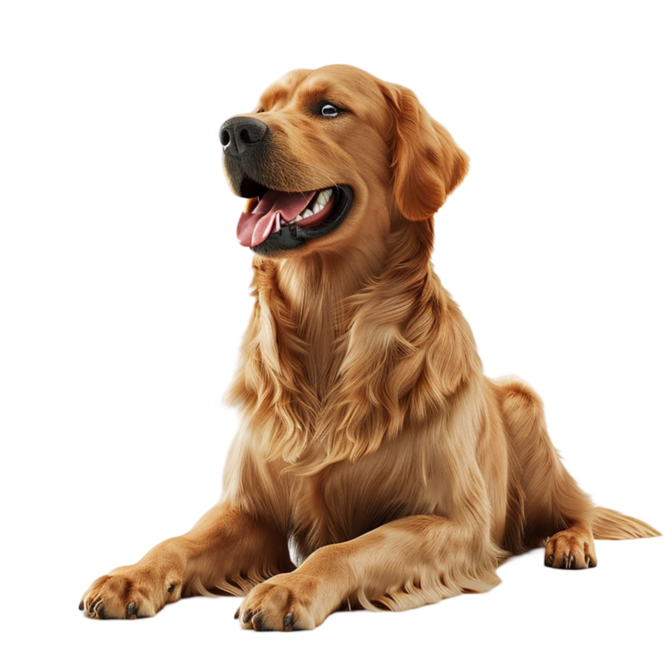Golden retriever dog on transparent Background Generative-AI png