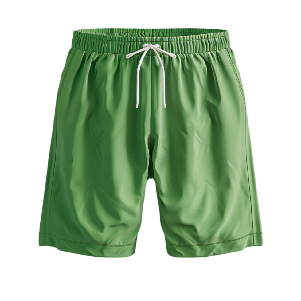 A green shorts with a white string on transparent Background Generative-AI png
