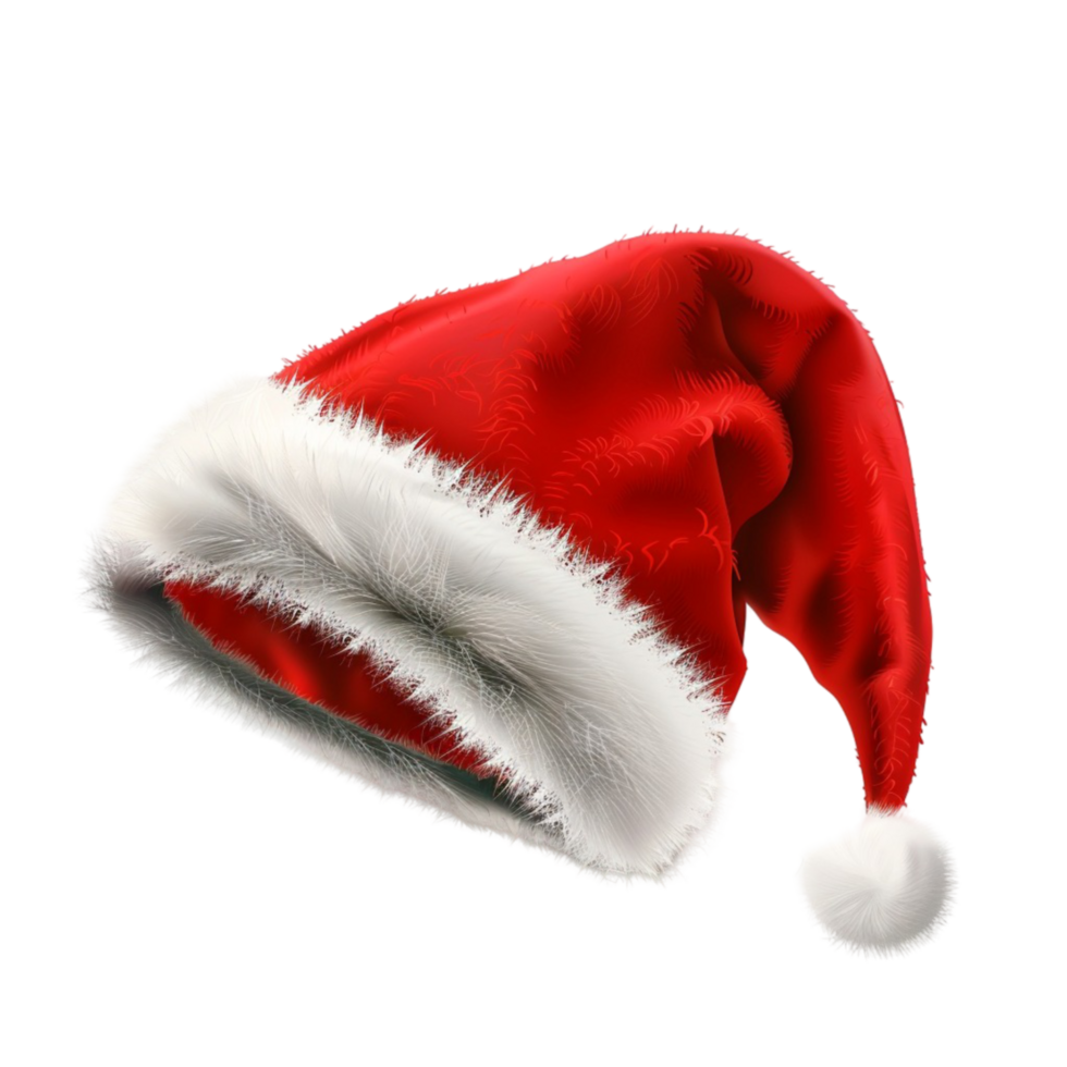 a santa hat on transparent Background Generative-AI png