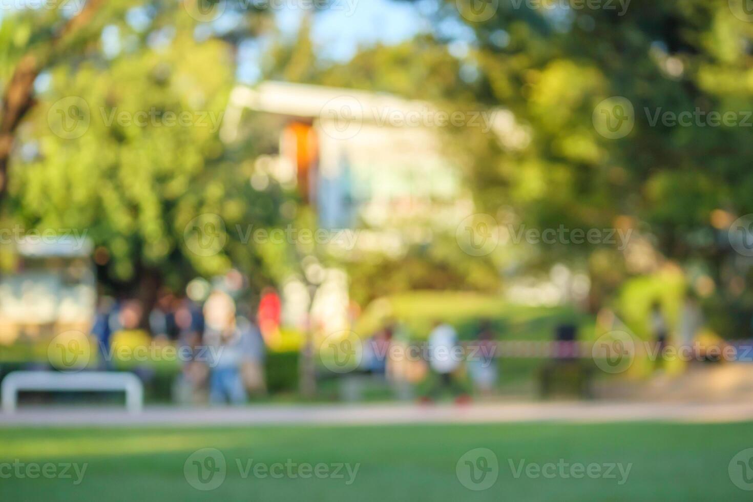 Green city park garden blur bokeh background photo