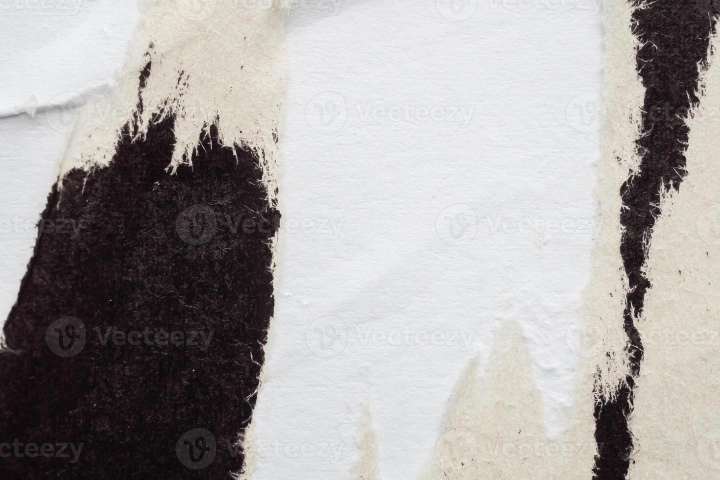 Old grunge ripped torn black paper poster surface texture background photo